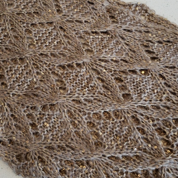 Faded Glory scarf taupe tan infinity gold sparkle One size - Picture 6 of 6